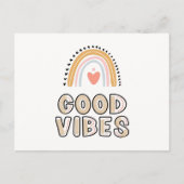 Good Vibes Rainbow Boho Lettering Briefkaart (Voorkant)