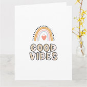 Good Vibes Rainbow Boho Lettering Kaart (Gele Bloem)