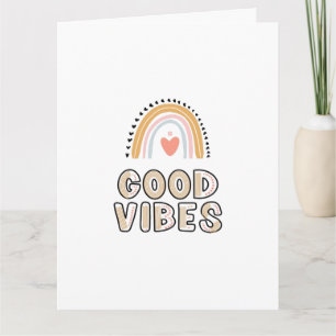 Good Vibes Rainbow Boho Lettering Kaart