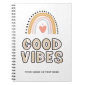 Good Vibes Rainbow Boho Lettering Notitieboek (Voorkant)