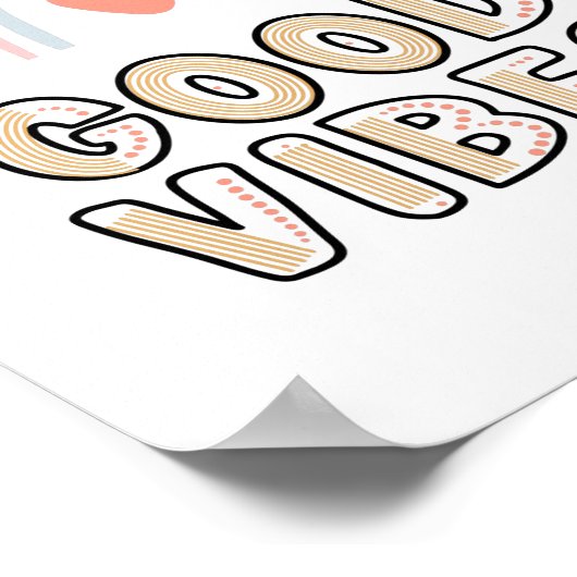 Good Vibes Rainbow Boho Lettering Poster (Hoek)