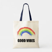 Good Vibes Rainbow Canvas tas (Achterkant)