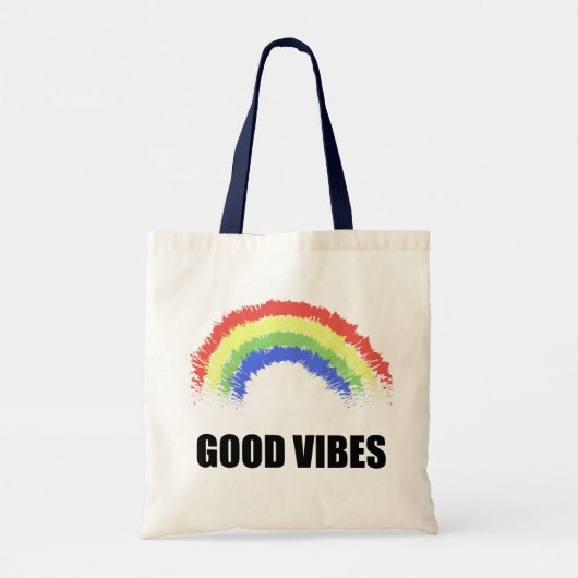 Good Vibes Rainbow Canvas tas (Achterkant)
