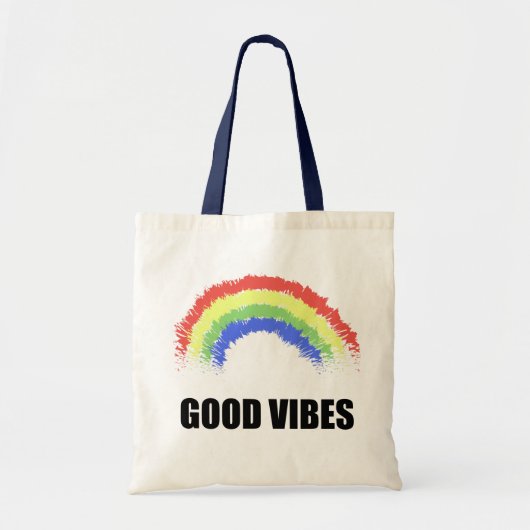 Good Vibes Rainbow Canvas tas (Voorkant)
