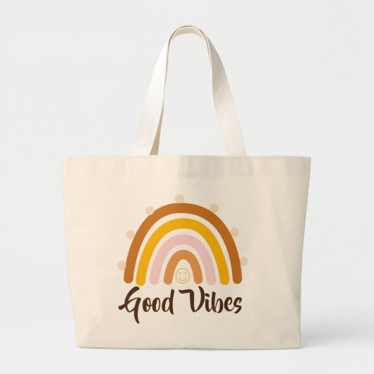 Good Vibes - Rainbow Good Vibes Grote Tote Bag (Voorkant)