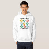 Good Vibes Retro Colorful Daisy Flowers Hoodie (Voorkant volledig)