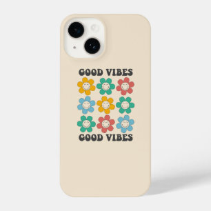 Good Vibes Retro Colorful Daisy Flowers iPhone 14 Hoesje