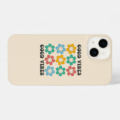 Good Vibes Retro Colorful Daisy Flowers iPhone Hoesje (Achterkant horizontaal)
