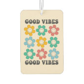 Good Vibes Retro Colorful Daisy Flowers Luchtverfrisser (Achterkant)
