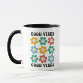 Good Vibes Retro Colorful Daisy Flowers Mok (Links)