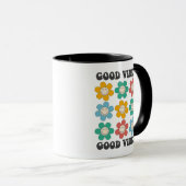 Good Vibes Retro Colorful Daisy Flowers Mok (Voorkant rechts)