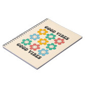 Good Vibes Retro Colorful Daisy Flowers Notitieboek (Linkerzijde)