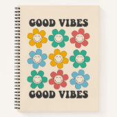 Good Vibes Retro Colorful Daisy Flowers Notitieboek (Voorkant)