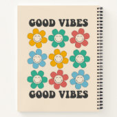 Good Vibes Retro Colorful Daisy Flowers Notitieboek (Achterkant)