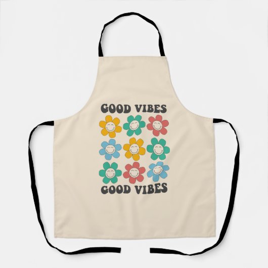 Good Vibes Retro Colorful Daisy Flowers Schort (Voorkant)