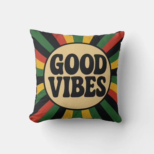 Good Vibes Retro Reggae Pillow Kussen (Voorkant)