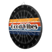 Good Vibes Retro Style Dartbord (Voorkant Rechts)