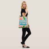 'Good Vibes' Retro Wave Esthetische Schoudertas Tote Bag (Op model)