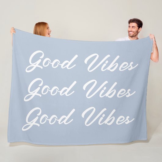 Good Vibes Sherpa Fleece Throw Blanket Deken (In situ)