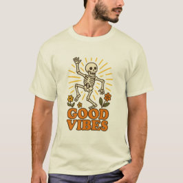 “Good Vibes” Skelet T-shirt – Retro Grappige Dans 