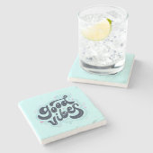 Good Vibes Stone Coaster Stenen Onderzetter (Zijkant)