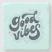 Good Vibes Stone Coaster Stenen Onderzetter (Voorkant)