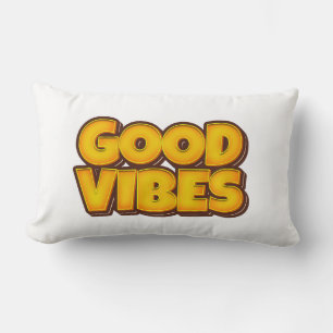 Good Vibes Strong Bold Modern Lumbar Pillow Kussen