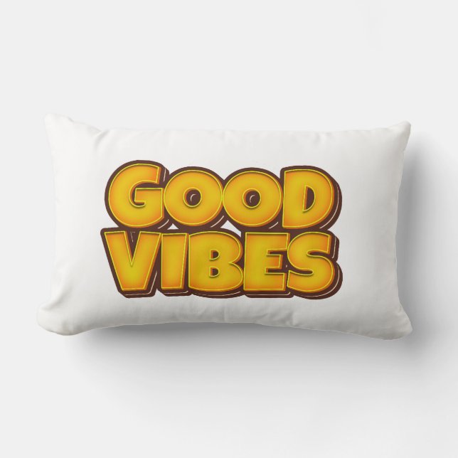 Good Vibes Strong Bold Modern Lumbar Pillow Kussen (Voorkant)