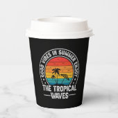 Good Vibes Summer Tropical Waves-64107 Papieren Bekers (Achterkant)