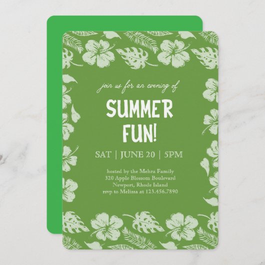 Good Vibes & Sunshine Summer Party Kaart (Voorkant / Achterkant)