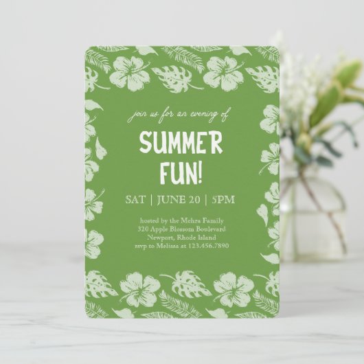 Good Vibes & Sunshine Summer Party Kaart (Staand voorkant)