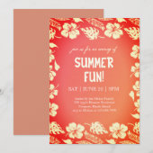 Good Vibes & Sunshine Summer Party Kaart (Voorkant / Achterkant)