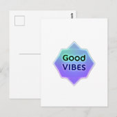 "Good Vibes" Text on Gradient Star Shape Briefkaart (Voorkant / Achterkant)
