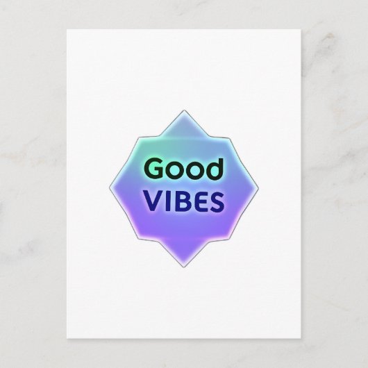 "Good Vibes" Text on Gradient Star Shape Briefkaart (Voorkant)
