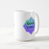 "Good Vibes" Text on Gradient Star Shape Koffiemok (Voorkant rechts)
