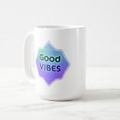 "Good Vibes" Text on Gradient Star Shape Koffiemok (Voorkant links)