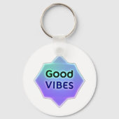 "Good Vibes" Text on Gradient Star Shape Sleutelhanger (Achterkant)