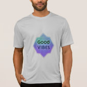 "Good Vibes" Text on Gradient Star Shape T-shirt (Voorkant)