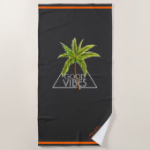 "Good Vibes Triangle Design met Palm Tree" Strandlaken (Voorkant)