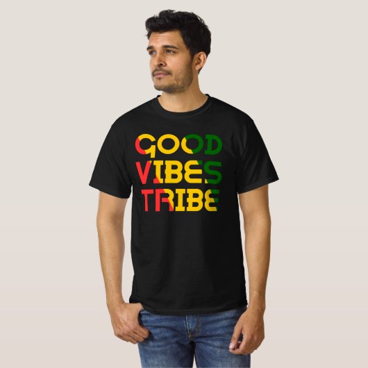 Good Vibes Tribe Irie Rasta Reggae Good Vibes Only T-shirt (Voorkant volledig)