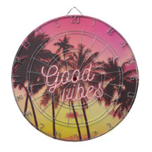 Good Vibes Tropical Pink Sunset Palm Tree Beach