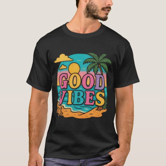 GOOD VIBES Tropical Sunset T-shirt (Voorkant)