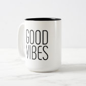 Good Vibes Tweekleurige Koffiemok (Voorkant links)