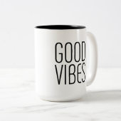 Good Vibes Tweekleurige Koffiemok (Voorkant rechts)