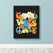 Good Vibes Typografie Illustratie Canvas Afdruk (Insitu (Houten vloer))