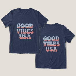 GOOD VIBES USA Navy Blauw Tri-Blend Shirt