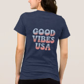 GOOD VIBES USA Navy Blauw Tri-Blend Shirt (Achterkant)