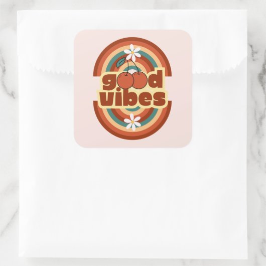 Good Vibes Vierkante Sticker (Tas)