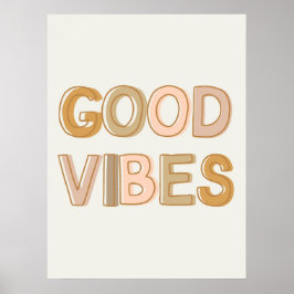 Good Vibes wall art poster for dorm, nursery