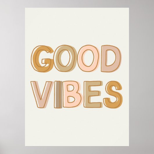 Good Vibes wall art poster for dorm, nursery (Voorkant)